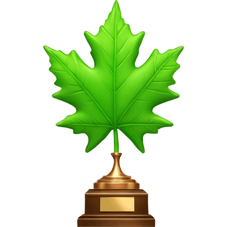 Green Maple Leaf Add a bronze trophy emoji