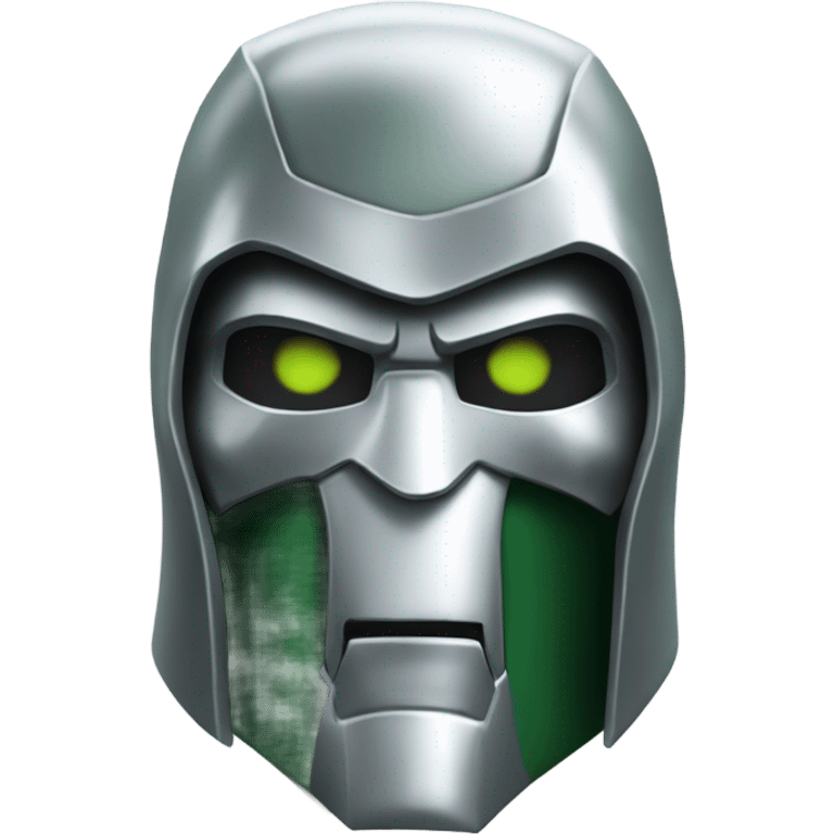 Doctor-doom head with silver mask  emoji