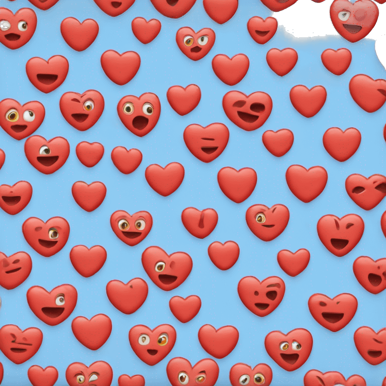 make a heart eyes emoji generator with one heart to be blue and one red emoji