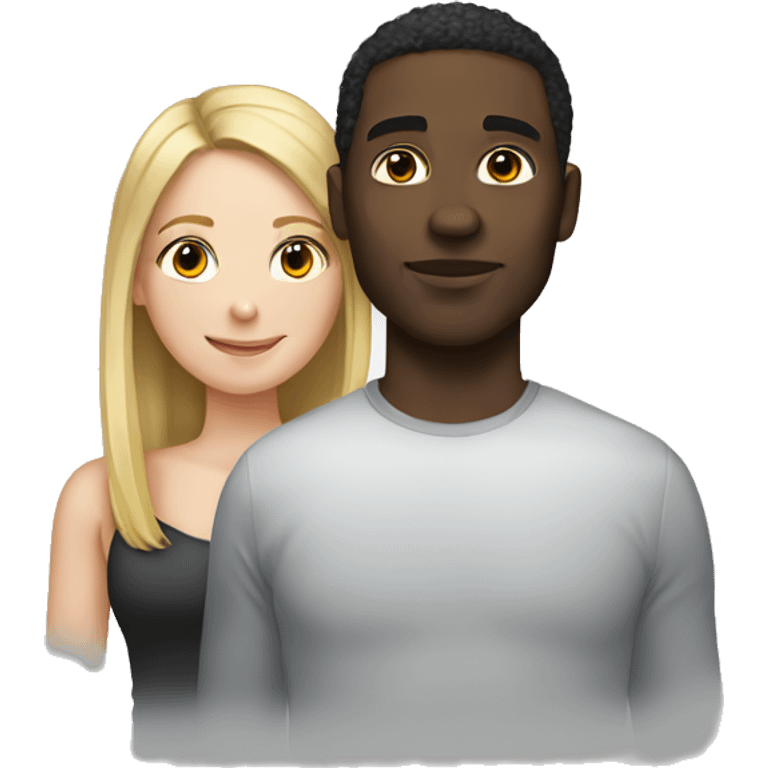 Black man with a white girl emoji