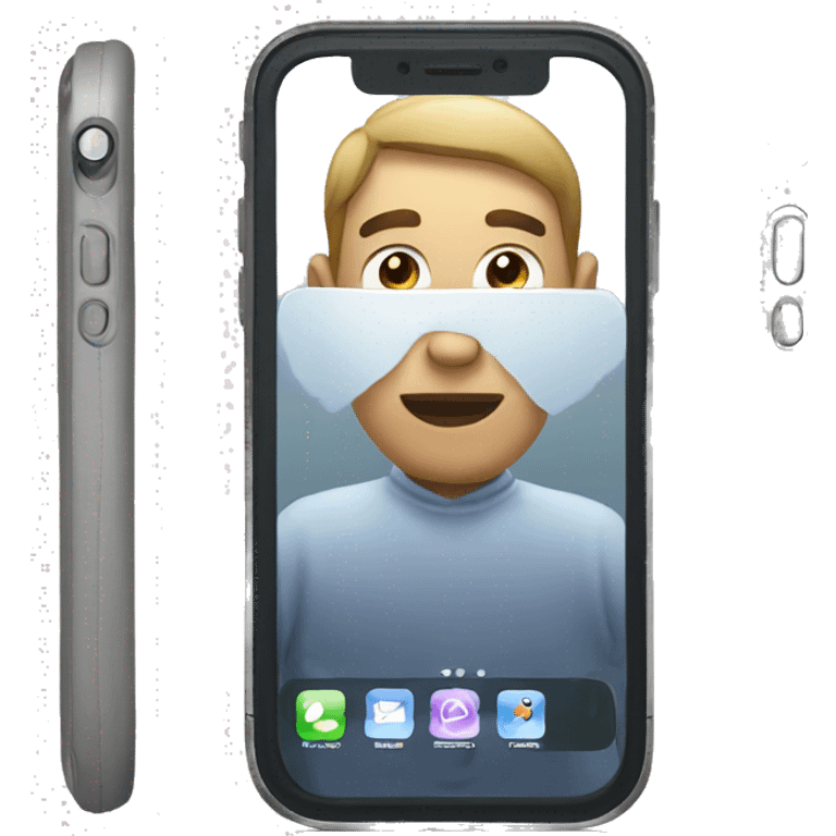 iPhone 15 with the front side emoji