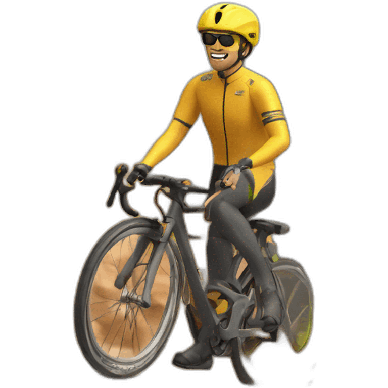 remco evanepole sur un velo canyon emoji