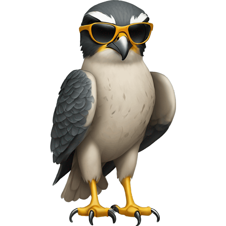 Peregrine falcon with sunglasses emoji