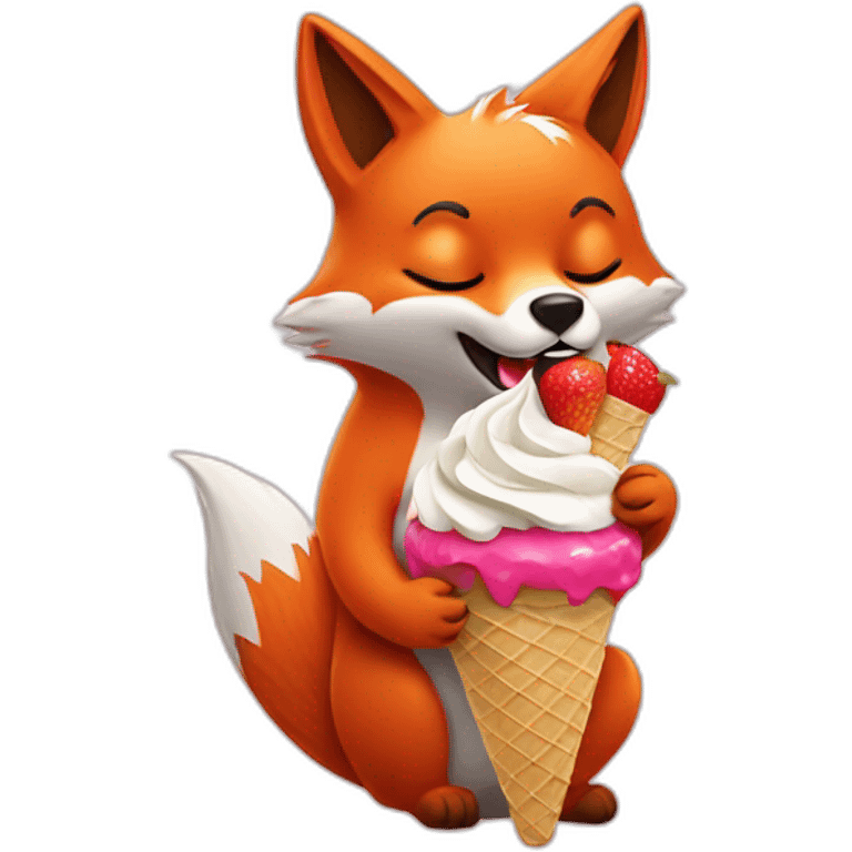 fox eating ice cream emoji