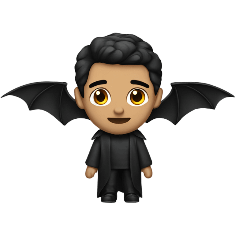 man with bat wings short black hair emoji