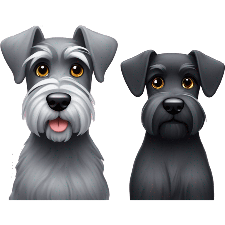 Giant schnauzer and miniture schnauzer emoji