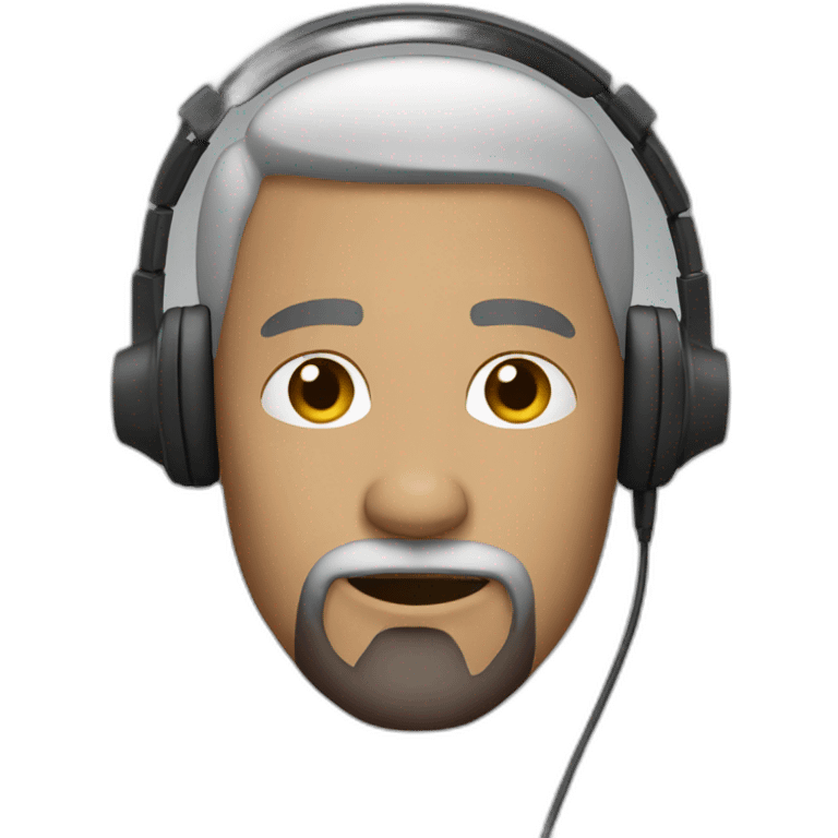 Man goatee headphones emoji