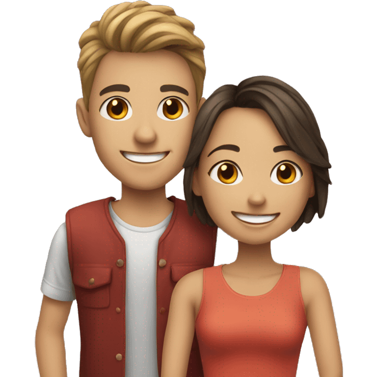 smiling girl with boyfriend emoji