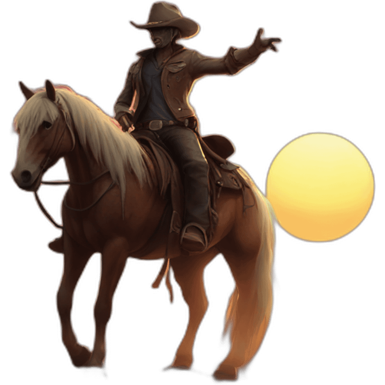 cowboy-on-zombie-horsie-waving-goodbye-in-an-apocalyptic-sunset emoji