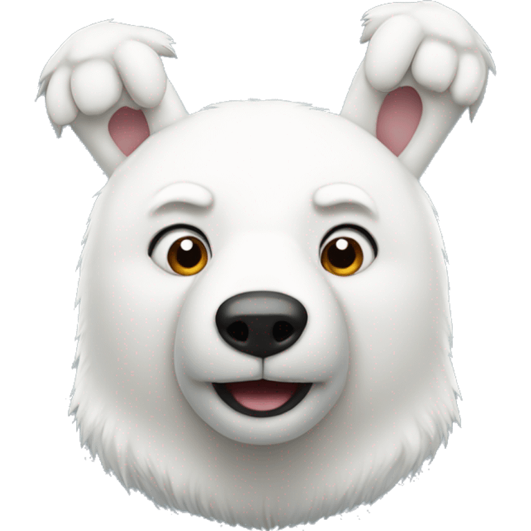 polar bear with bunny ears emoji