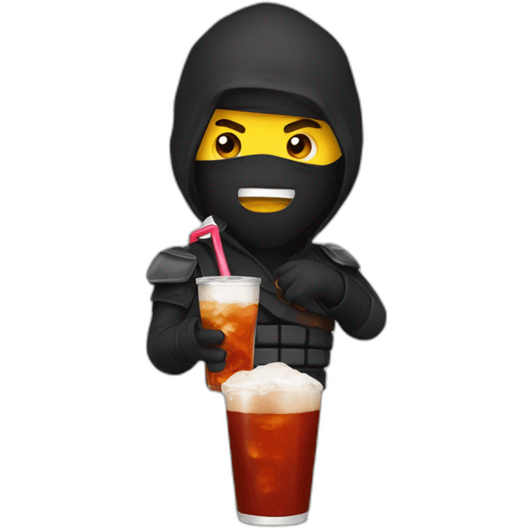 Ninja Drinking Cola  emoji