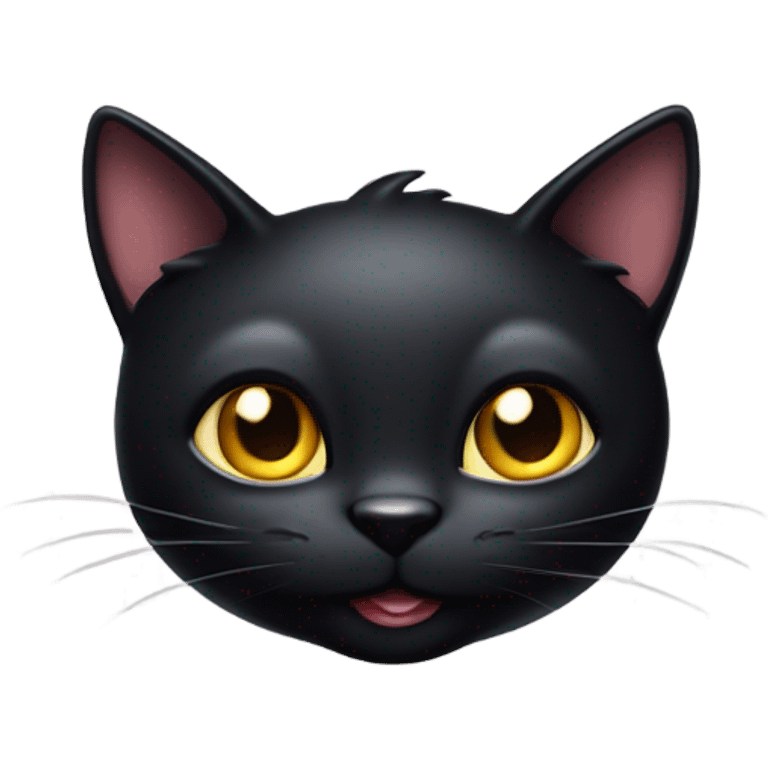  black cat with mischievous smile like he wants to do something freaky ahhh to you (mean not cute) emoji