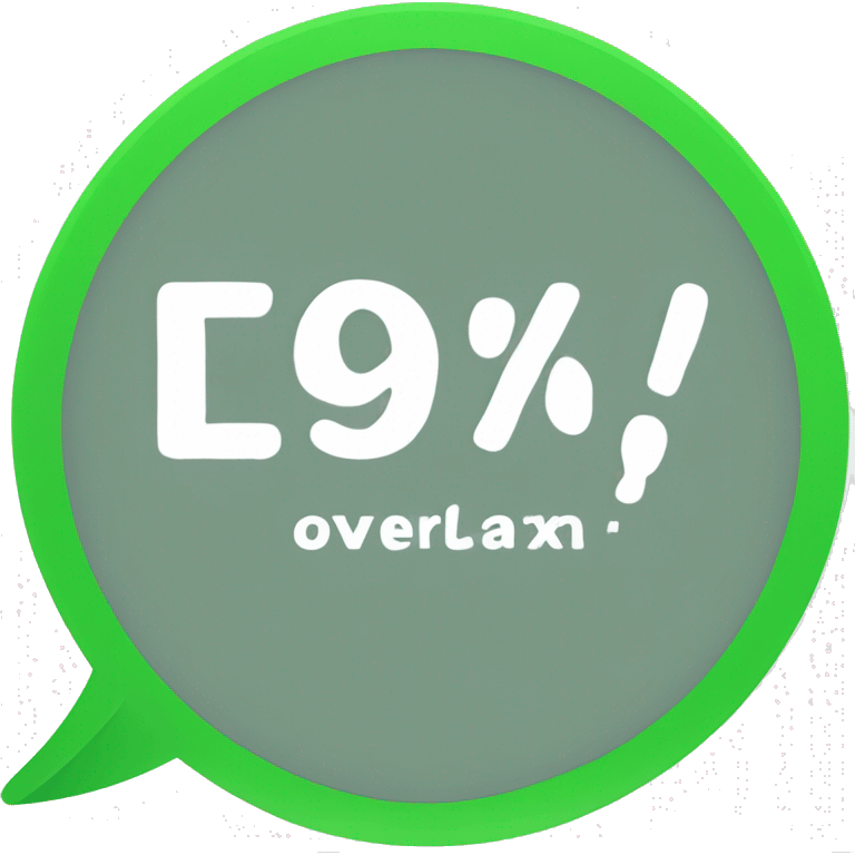 green circle (status bubble) with white text reading "< 5%" overlayed emoji