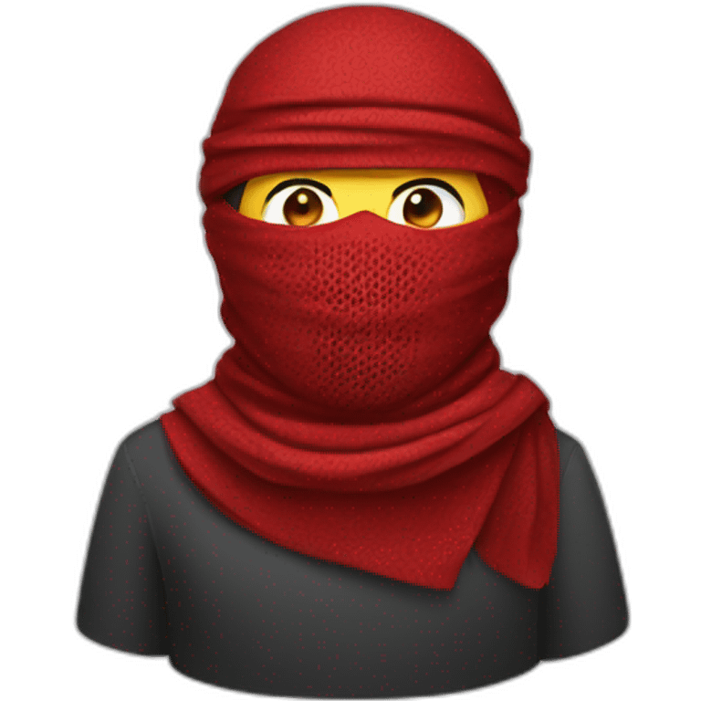 Masked with the Arabic red Shemagh   emoji