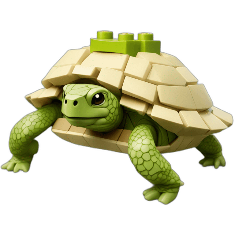 Tortue qui danse avec un LEGO emoji