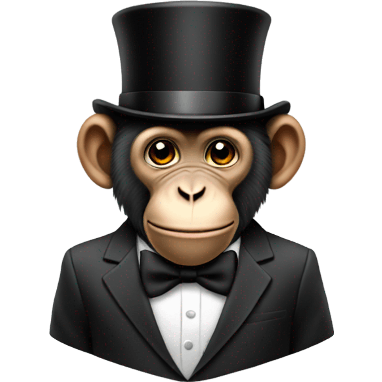 Monkey in a suit with top hat emoji