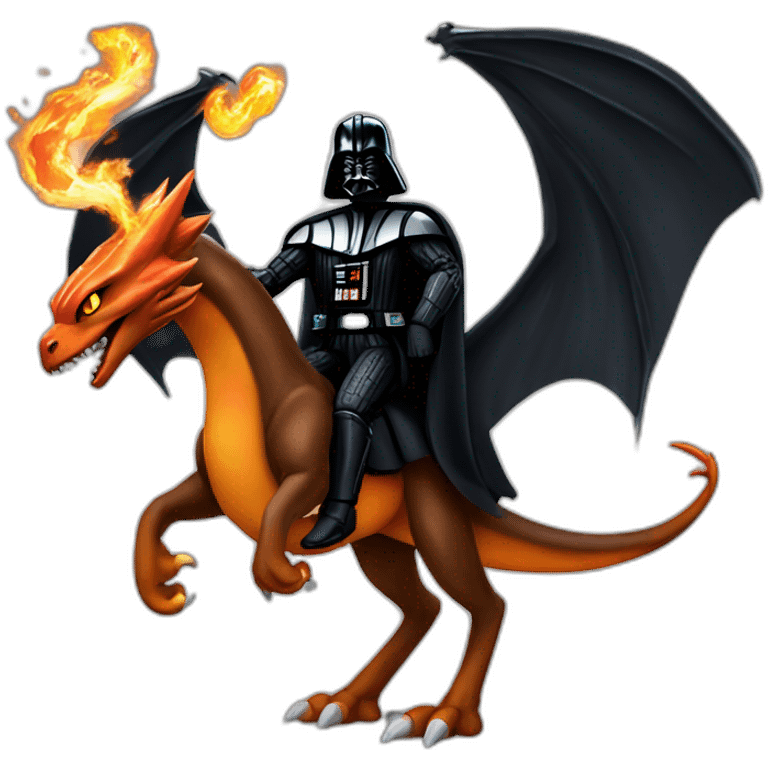 Darth vader riding a charizard emoji