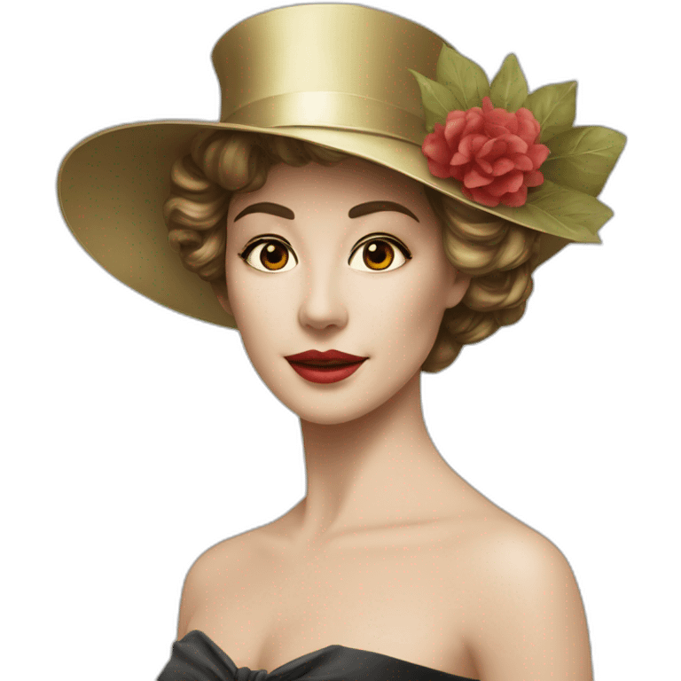 lady mask formal hat classical emoji