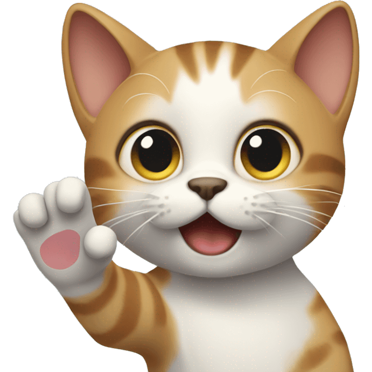 cat waving hand
 emoji