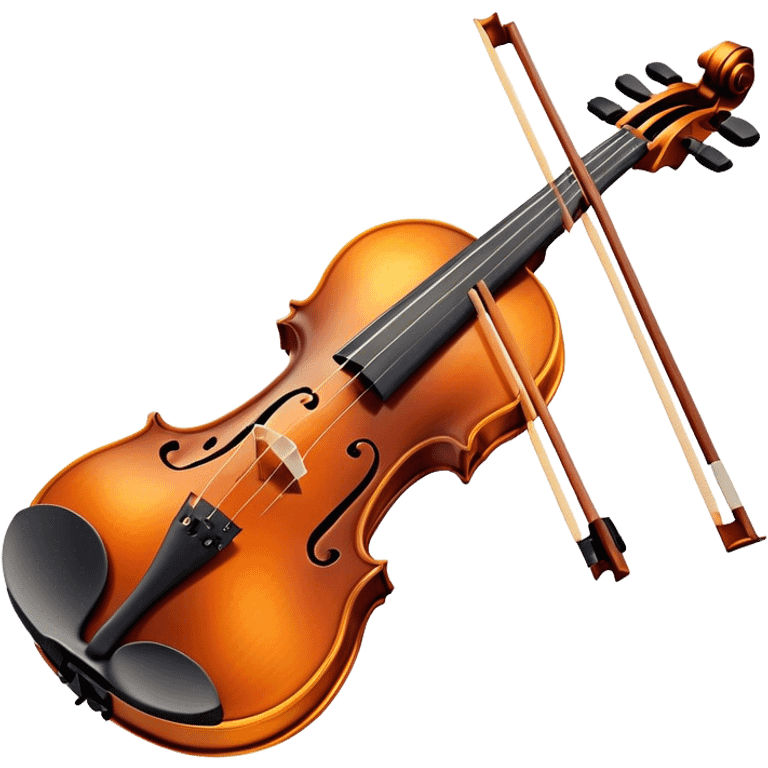 Cinematic Realistic Violin, rich polished wood with delicate curves, taut strings reflecting warm golden light, fine dust particles catching the glow, intricate f-holes adding elegance, glowing with an air of timeless beauty and musical soul. emoji