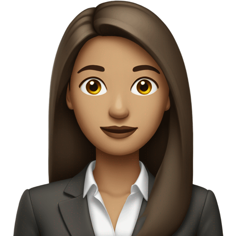 business woman long straight brown hair emoji