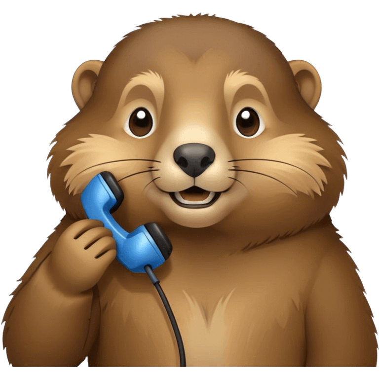 a marmot working at a hotline emoji