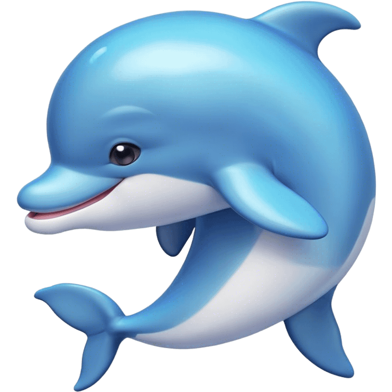 Cinematic Huggable Dolphin Portrait Emoji, Embracing a cuddly, rounded form with a soft, inviting silhouette and a gentle, warm smile, featuring smooth, glossy skin and large, endearing eyes that sparkle with affection, Simplified yet irresistibly adorable features, highly detailed, glowing with a tender, pastel aquatic glow, high shine, comforting and delightful, stylized with an air of plush marine lovability, soft glowing outline, capturing the essence of a super cute dolphin that seems as if it could be hugged into your heart! emoji