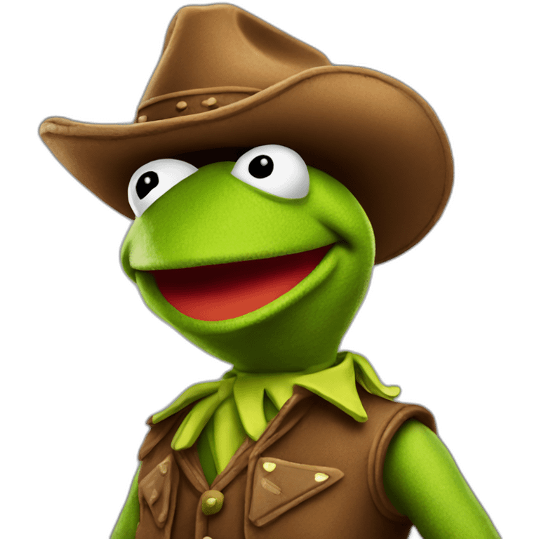 Kermit cowboy with cigar emoji