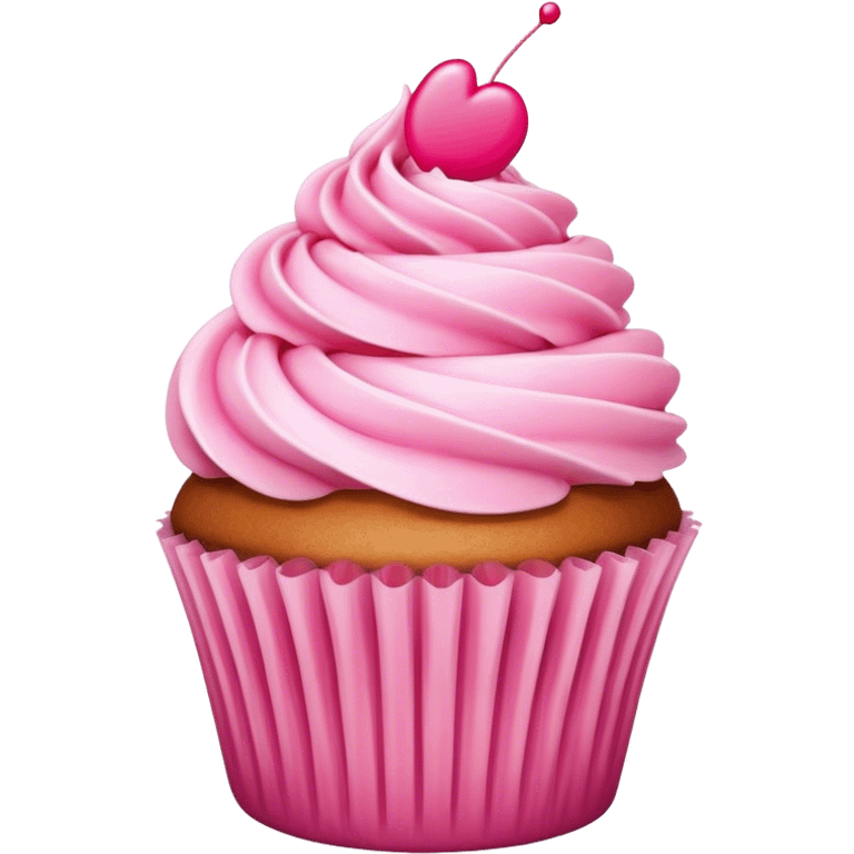 Cupcake with pink icing emoji