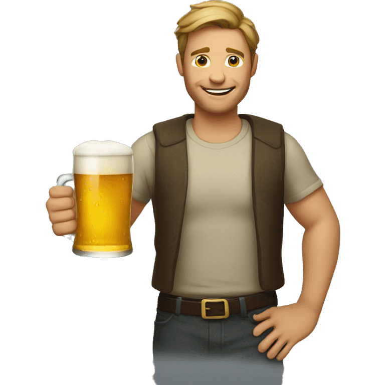 Man with beer glass emoji