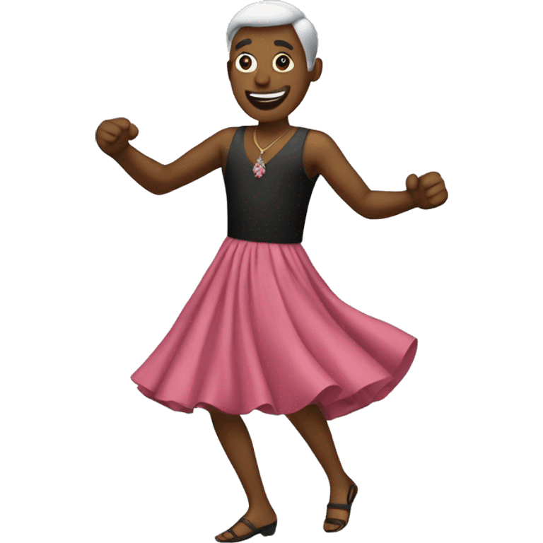 A man dancing in a dress emoji