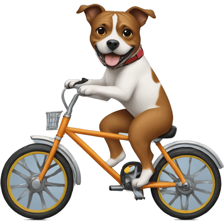 staffie dog riding a bike emoji