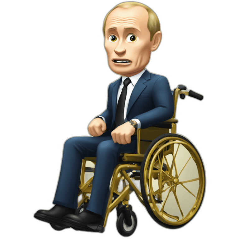 furious vladimir putin monke rides gold wheelchair emoji