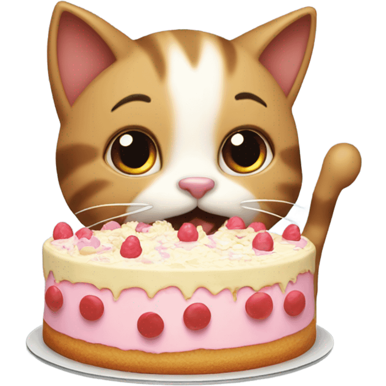 cat eating a cake emoji