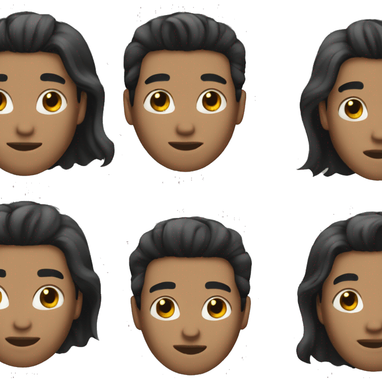 guy with black hair straight hair combed emoji