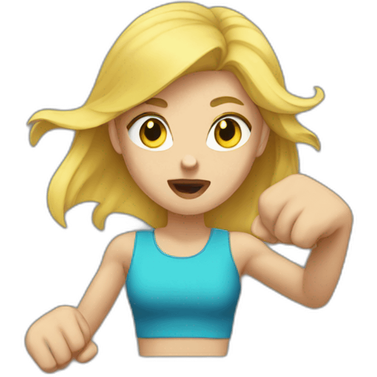 blonde girl getting punched emoji