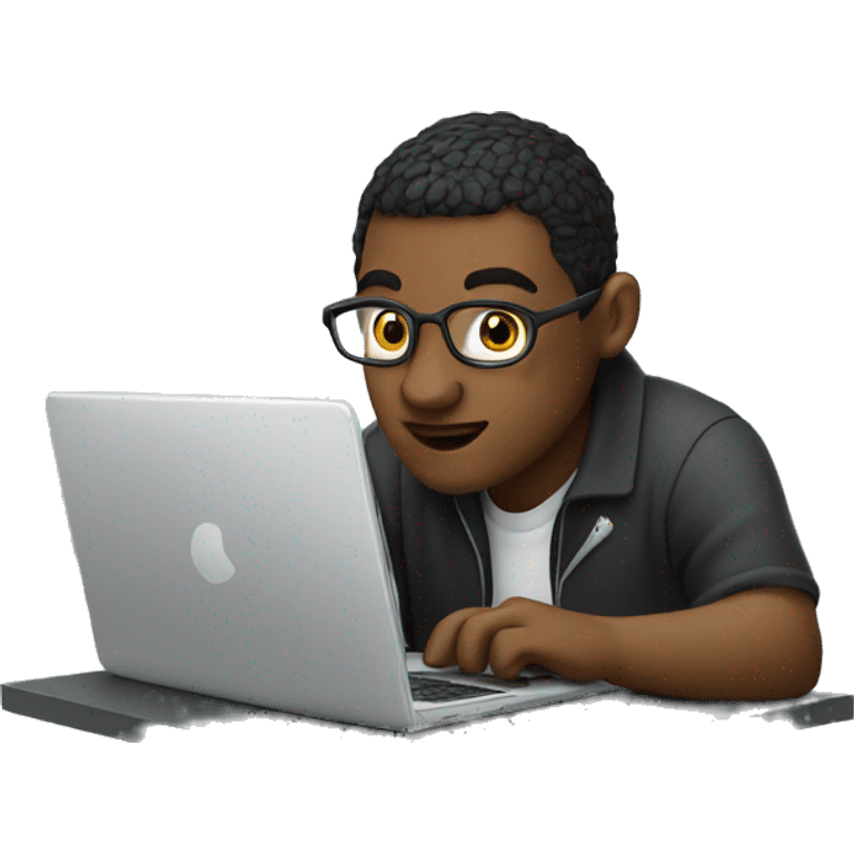 IT programmer coding on his laptop emoji