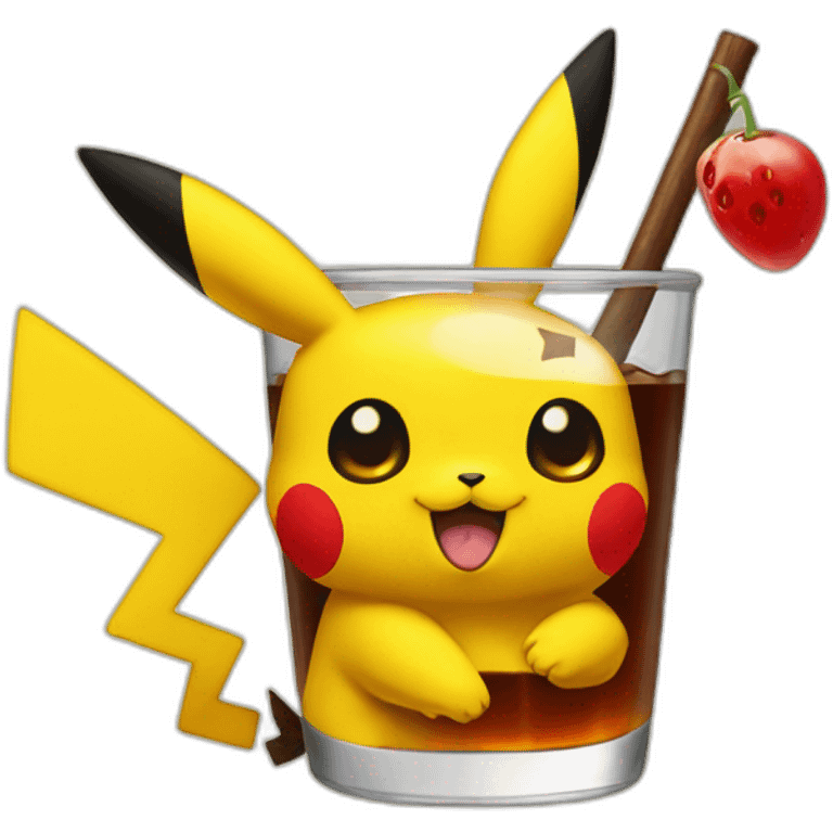 Pikachu drink rum emoji