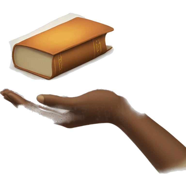 Hand giving book to anther emoji