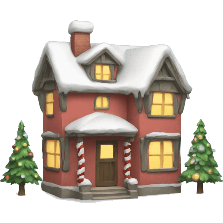 Cute Xmas house emoji