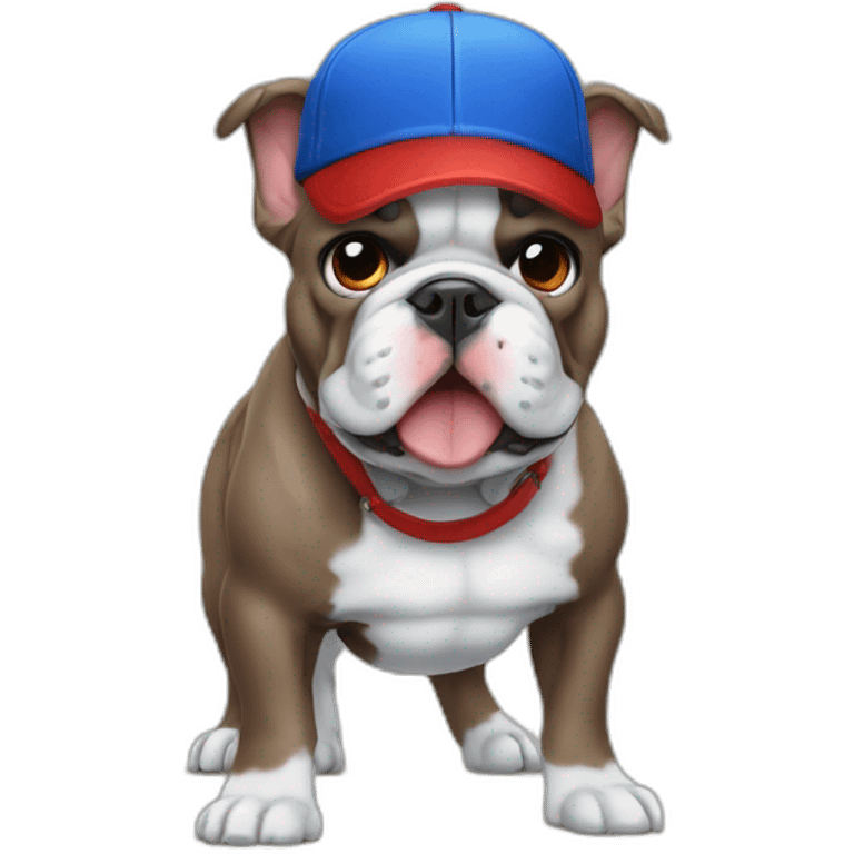 Blue franch bulldog with red cap emoji