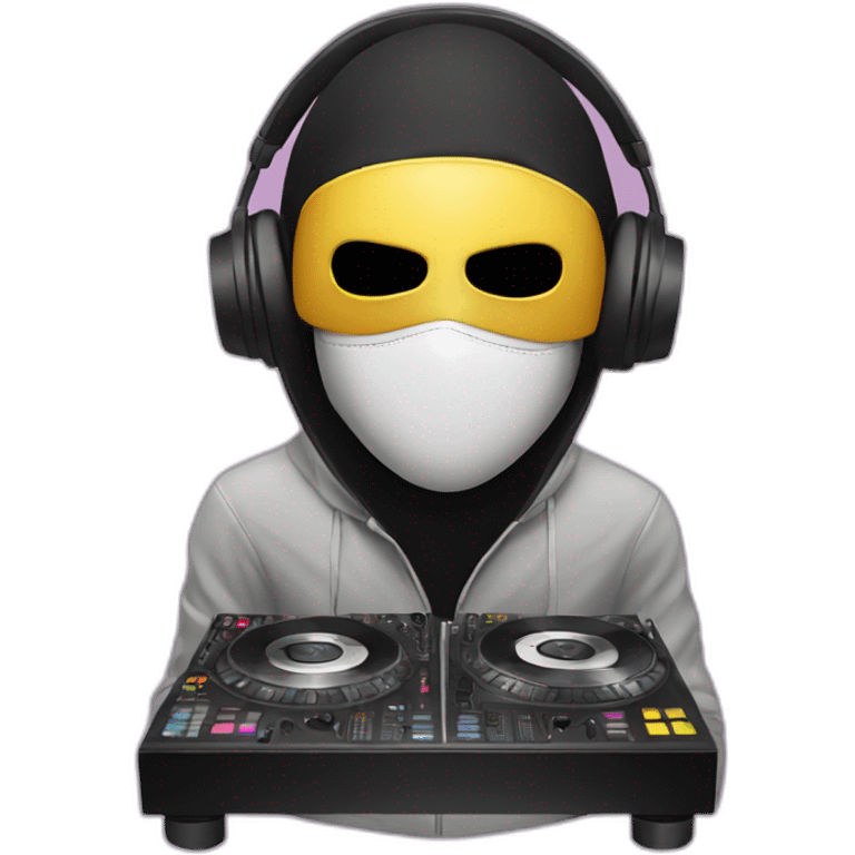 Masked Hacker with DJ board emoji