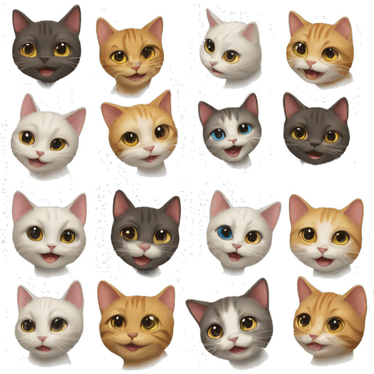 thirteen happy cats  emoji