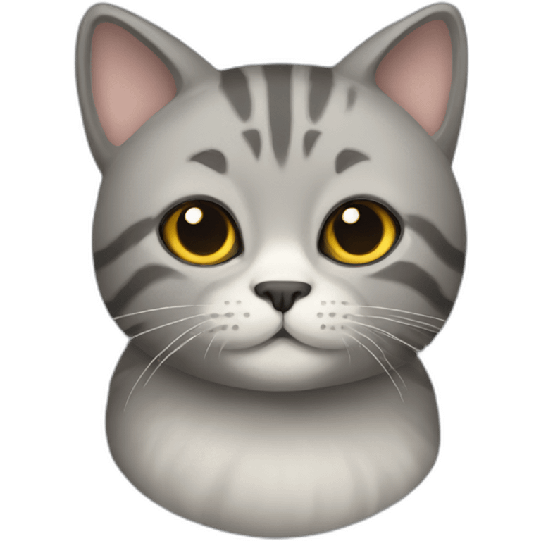 a round-faced gray beehive cat emoji