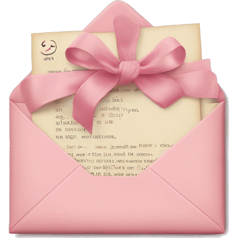 vintage love letters in envelope tied with a baby pink ribbon  emoji