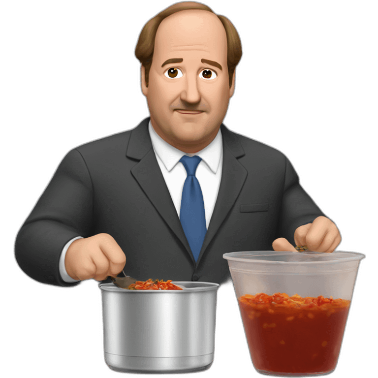 Kevin Malone with pot of chili emoji