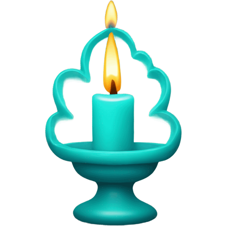 turquoise decorative candle emoji