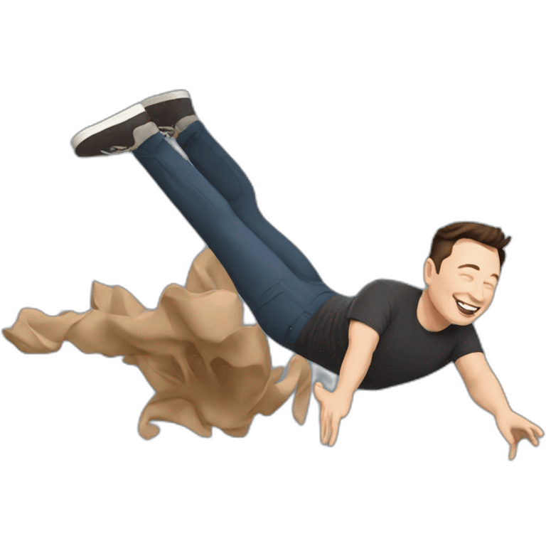 Elon Musk doing a backflip emoji