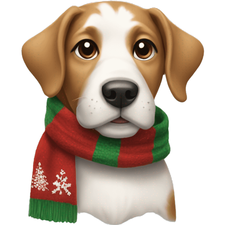 dog with christmas scarf emoji