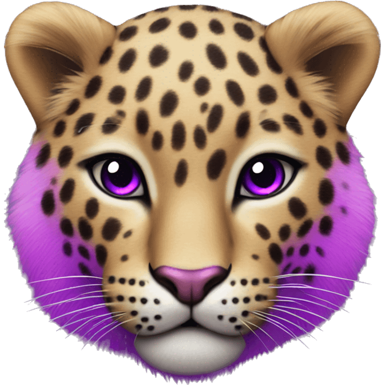 leopard with bright purple fur and pink spots emoji